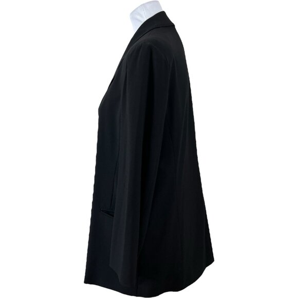 Max Mara Womens 12 Black Blazer Suit Jacket 1 Button -missing left sleeve button - Picture 2 of 9